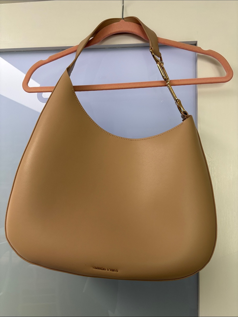 Charles & Keith Camel Tan Hobo Shoulder Bag
